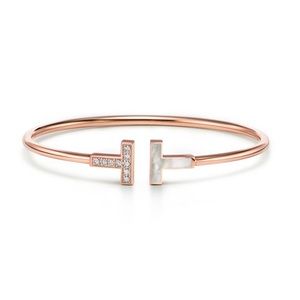 Tiffany & Co Rose Wire Bracelet in Rose Gold with Diamonds and Mother-of-pearl